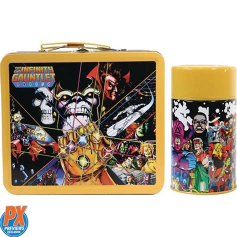 thanos metal lunch box|Marvel The Infinity Gauntlet Tin Titans Lunch Box with Thermos .